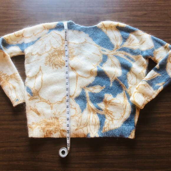 Sezane Lisette Celeste Blue Floral Print Cardigan XXS - Picture 3 of 7